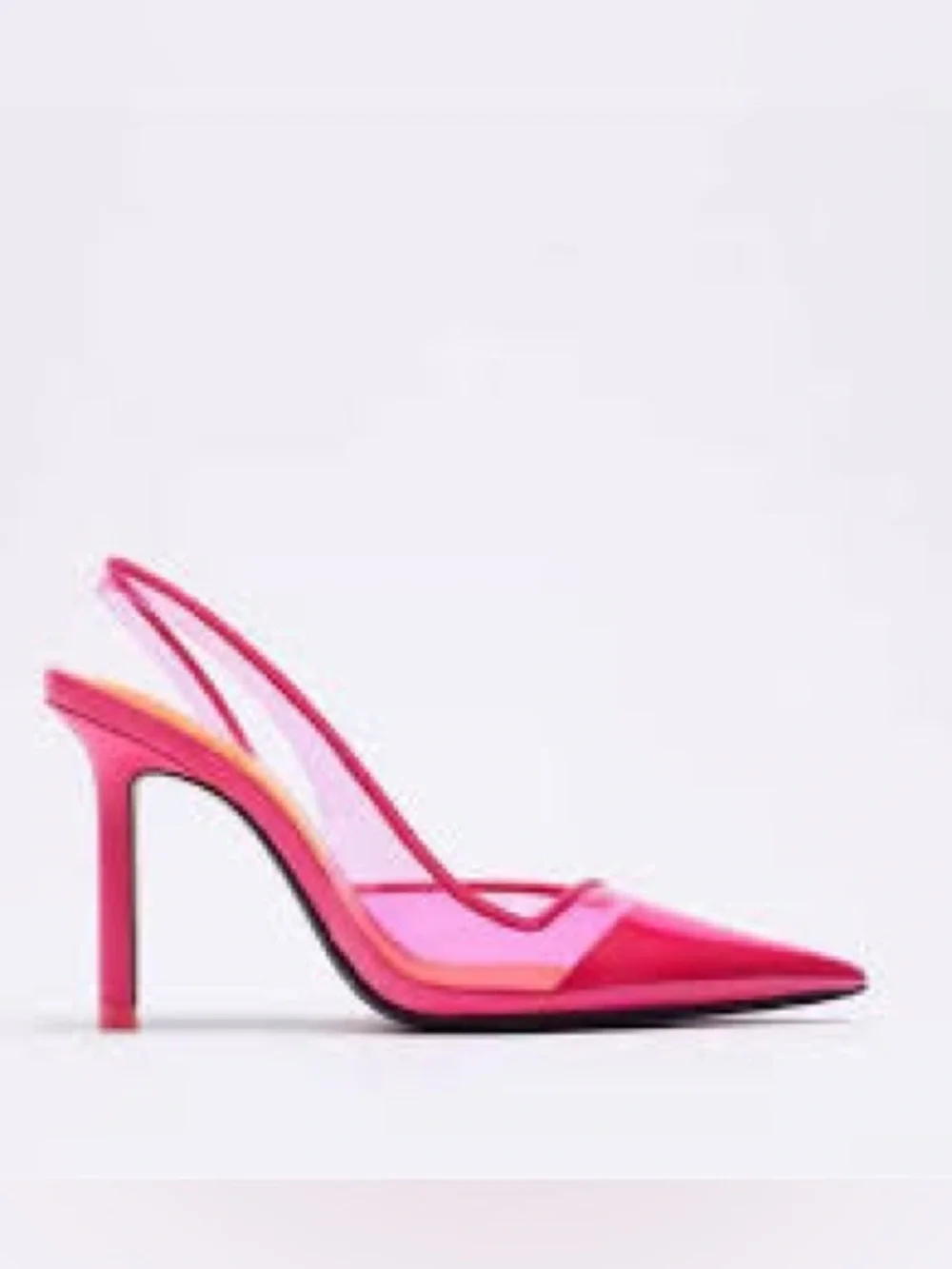 Zara pink vinyl slingback heels - Picture 2 of 6